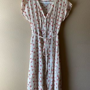 &other stories cherry print midi dress size 8